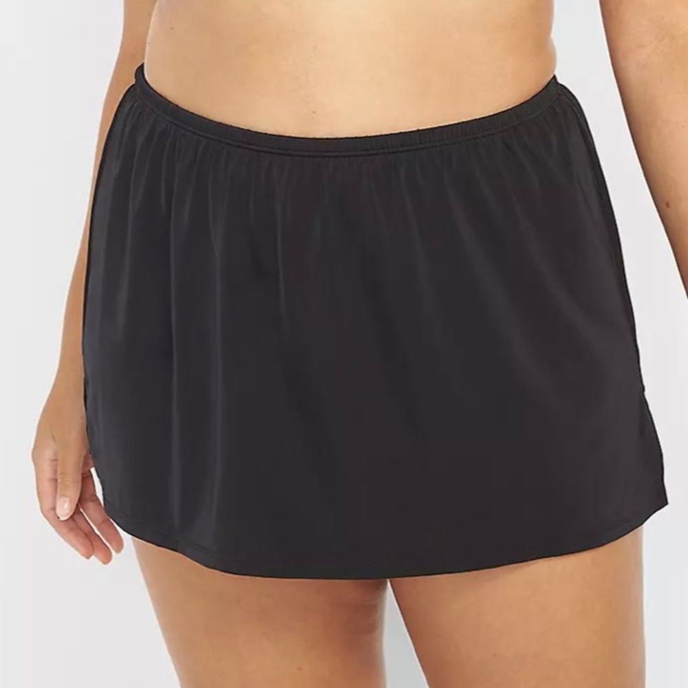 Lane Bryant black slitted swim skirt, size 20, NWT